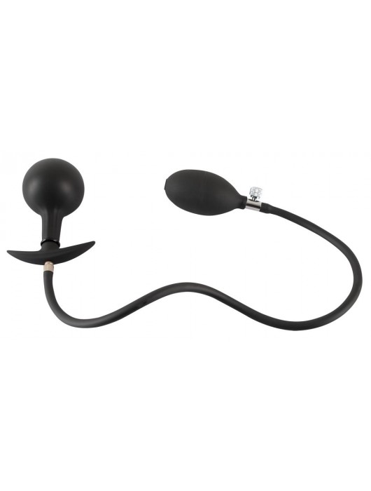 Черная анальная втулка-расширитель Inflatable Plug - Orion