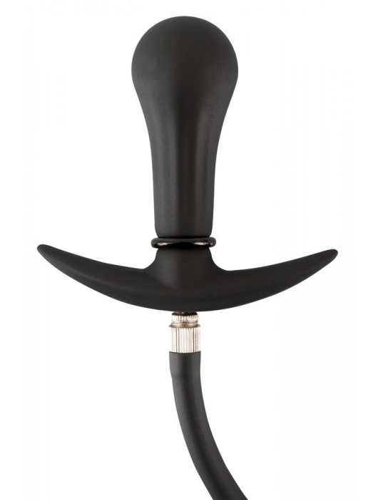 Черная анальная втулка-расширитель Inflatable Plug - Orion