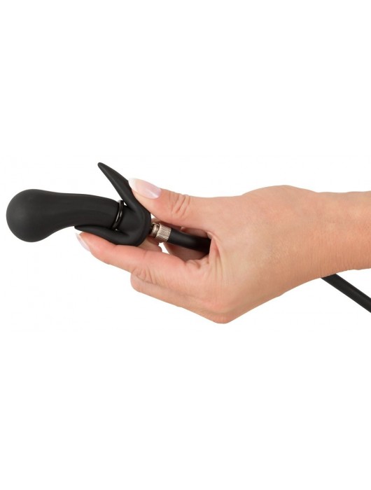 Черная анальная втулка-расширитель Inflatable Plug - Orion