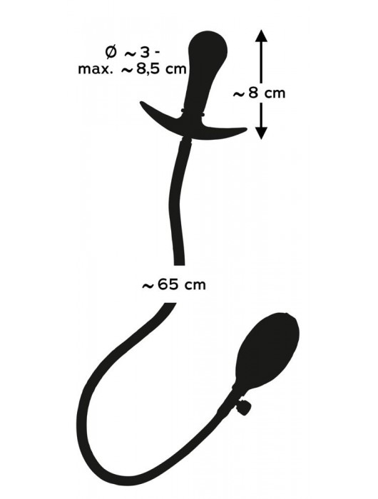 Черная анальная втулка-расширитель Inflatable Plug - Orion