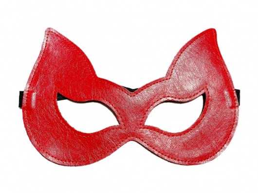 Двусторонняя красно-черная маска с ушками из эко-кожи - БДСМ Арсенал - купить с доставкой во Владивостоке