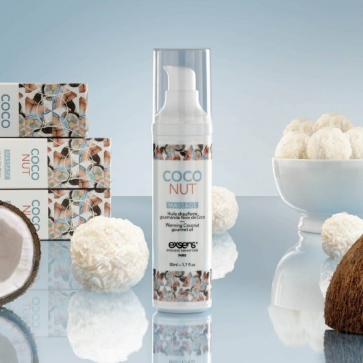 Разогревающее массажное масло с ароматом кокоса Gourmet Coconut - 50 мл. - Exsens - купить с доставкой во Владивостоке