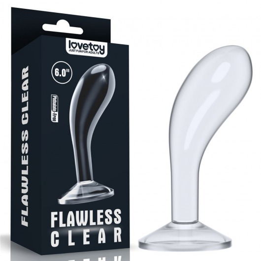 Прозрачный стимулятор простаты Flawless Clear Prostate Plug - 15 см. - Lovetoy - во Владивостоке купить с доставкой