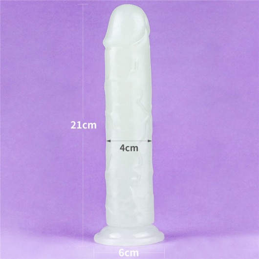 Прозрачный, светящийся в темноте фаллоимитатор Lumino Play Dildo - 21 см. - Lovetoy