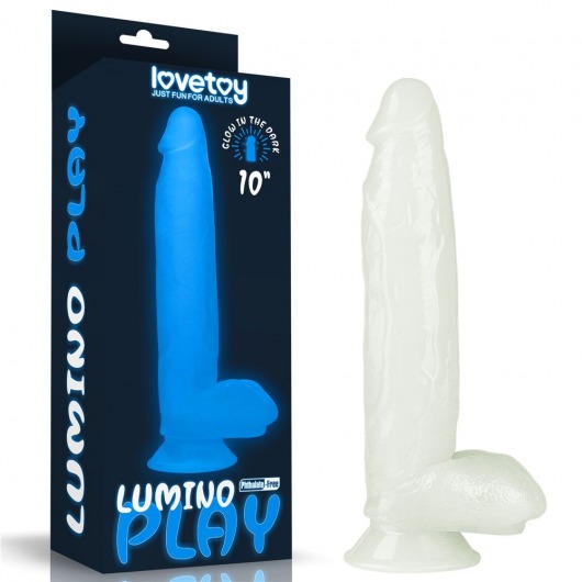 Прозрачный, светящийся в темноте фаллоимитатор Lumino Play Dildo - 26 см. - Lovetoy