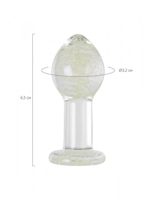 Прозрачная, светящаяся в темноте анальная втулка - 6,5 см. - Sexus