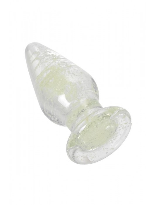 Прозрачная, светящаяся в темноте анальная втулка - 9,8 см. - Sexus