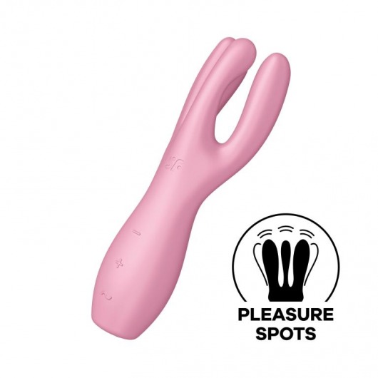 Розовый клиторальный вибромассажер Threesome 3 - Satisfyer