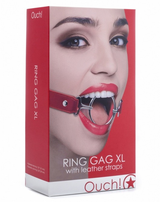 Расширяющий кляп Ring Gag XL с красными ремешками - Shots Media BV - купить с доставкой во Владивостоке