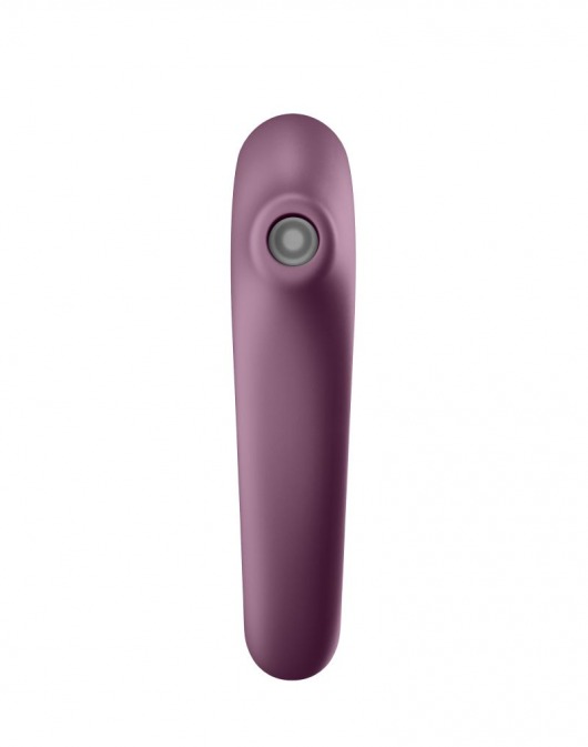 Фиолетовый вибромассажер Dual Kiss с вакуумной стимуляцией - Satisfyer
