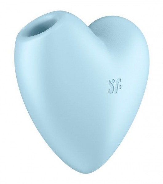 Голубой вибромассажер Cutie Heart с вакуум-волновой стимуляцией - Satisfyer
