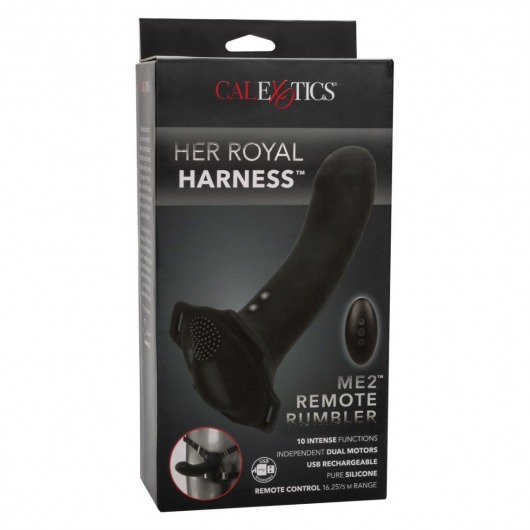 Черный женский страпон с вибрацией Me2 Remote Rumbler - 16,5 см. - California Exotic Novelties - купить с доставкой во Владивостоке