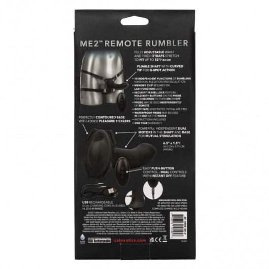 Черный женский страпон с вибрацией Me2 Remote Rumbler - 16,5 см. - California Exotic Novelties - купить с доставкой во Владивостоке