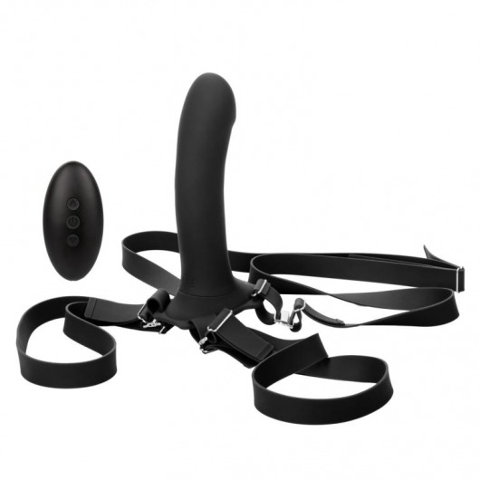 Черный женский страпон с вибрацией Me2 Remote Rumbler - 16,5 см. - California Exotic Novelties - купить с доставкой во Владивостоке
