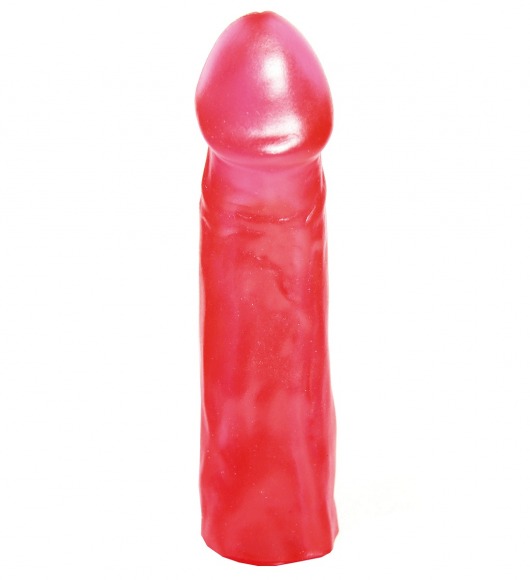 Розовая реалистичная насадка для трусиков с плугом - 19,5 см. - Джага-Джага - купить с доставкой во Владивостоке