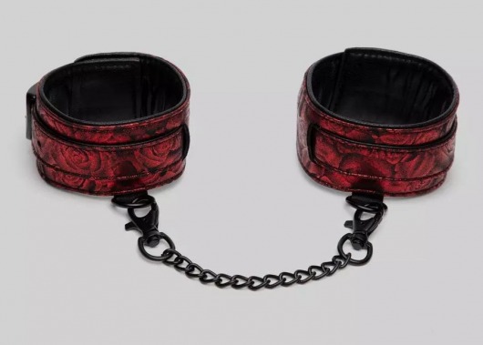 Красно-черные оковы Reversible Faux Leather Ankle Cuffs - Fifty Shades of Grey - купить с доставкой во Владивостоке
