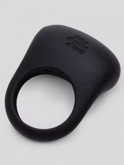 Черное эрекционное виброкольцо Sensation Rechargeable Vibrating Love Ring - Fifty Shades of Grey - во Владивостоке купить с доставкой