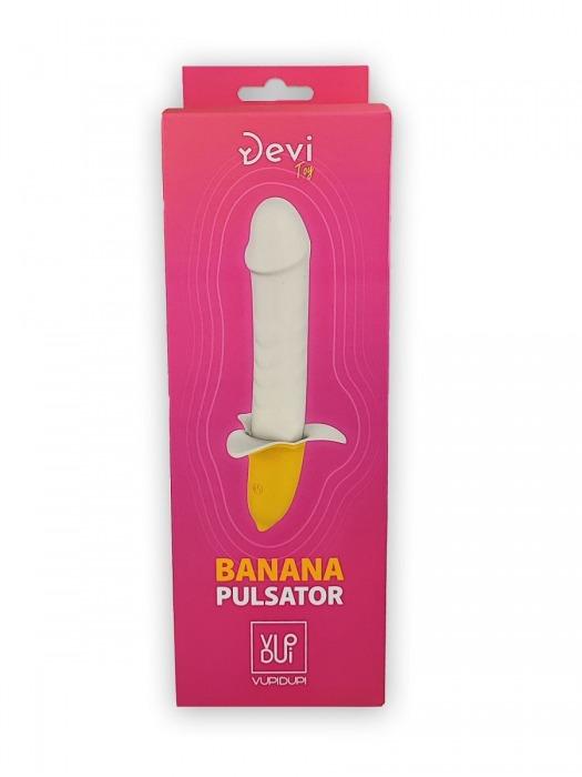 Мощный пульсатор в форме банана Banana Pulsator - 19,5 см. - Devi