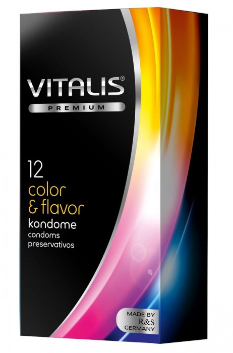 Цветные ароматизированные презервативы VITALIS PREMIUM color   flavor - 12 шт. - Vitalis - купить с доставкой во Владивостоке