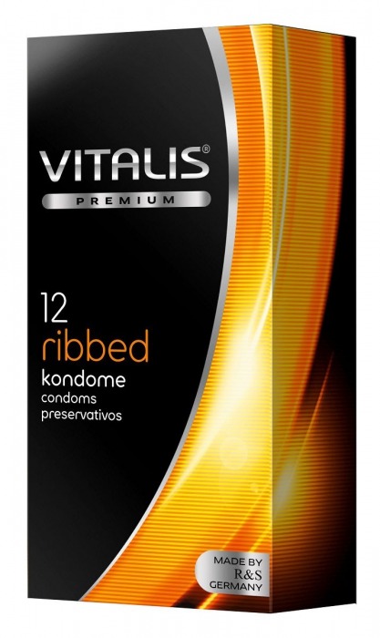 Ребристые презервативы VITALIS PREMIUM ribbed - 12 шт. - Vitalis - купить с доставкой во Владивостоке