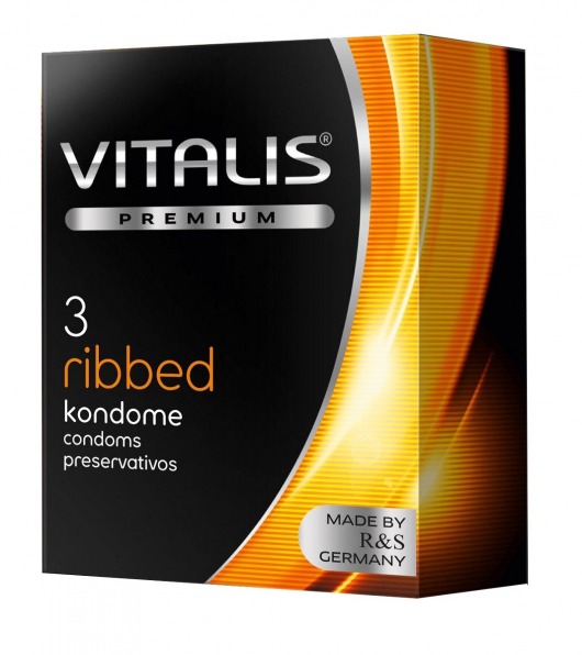 Ребристые презервативы VITALIS PREMIUM ribbed - 3 шт. - Vitalis - купить с доставкой во Владивостоке