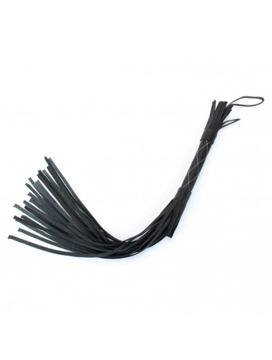 Аккуратная чёрная плетка  из натуральной кожи - БДСМ Арсенал - купить с доставкой во Владивостоке