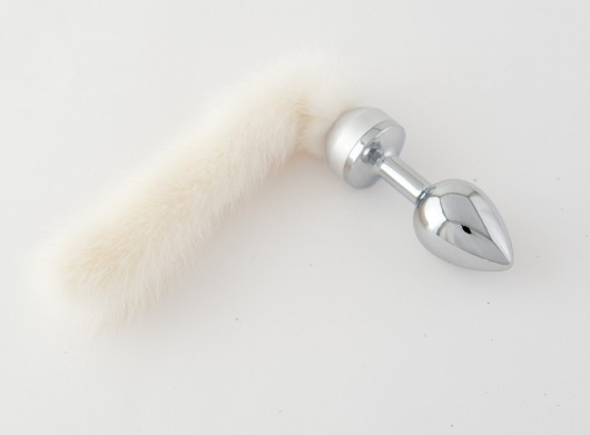 Малая анальная втулка с белым хвостом - 8,5 см. - ToyFa