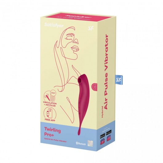 Малиновый вибромассажер Twirling Pro+ - Satisfyer