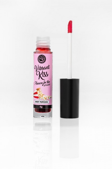 Бальзам для губ Lip Gloss Vibrant Kiss со вкусом попкорна - 6 гр. - Secret Play - купить с доставкой во Владивостоке