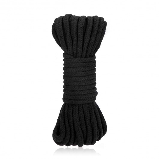 Черная хлопковая веревка для связывания Bondage Rope - 10 м. - Lux Fetish - купить с доставкой во Владивостоке
