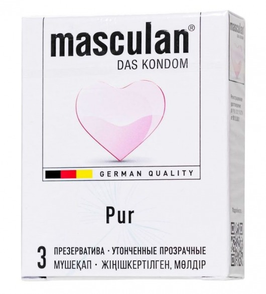 Супертонкие презервативы Masculan Pur - 3 шт. - Masculan - купить с доставкой во Владивостоке