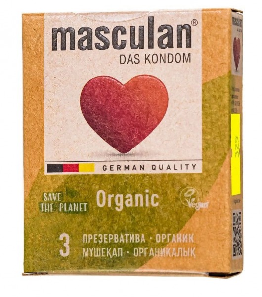 Экологически чистые презервативы Masculan Organic - 3 шт. - Masculan - купить с доставкой во Владивостоке