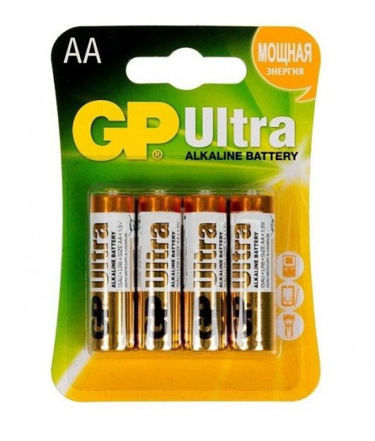 Батарейки алкалиновые GP Ultra Alkaline AA/LR6 - 4 шт. - Элементы питания - купить с доставкой во Владивостоке