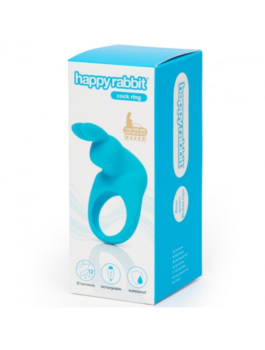 Голубое эрекционное виброкольцо Happy Rabbit Rechargeable Rabbit Cock Ring - Happy Rabbit - во Владивостоке купить с доставкой