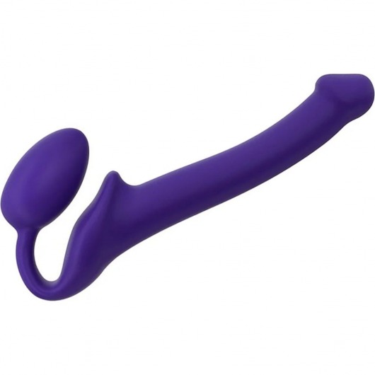 Фиолетовый безремневой страпон Silicone Bendable Strap-On - size S - Strap-on-me - купить с доставкой во Владивостоке
