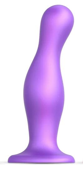 Фиолетовая насадка Strap-On-Me Dildo Plug Curvy size L - Strap-on-me - купить с доставкой во Владивостоке