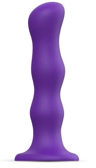 Фиолетовая насадка Strap-On-Me Dildo Geisha Balls size M - Strap-on-me - купить с доставкой во Владивостоке
