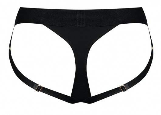Черные трусики для насадок Heroine Lingerie Harness - size L - Strap-on-me - купить с доставкой во Владивостоке
