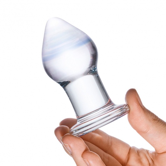 Классическая анальная пробка Amethyst Rain Small - 8 см. - Glas