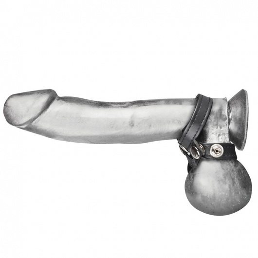 Разделитель мошонки из искусственной кожи на клепках 8 STYLE BALL DIVIDER - BlueLine - купить с доставкой во Владивостоке