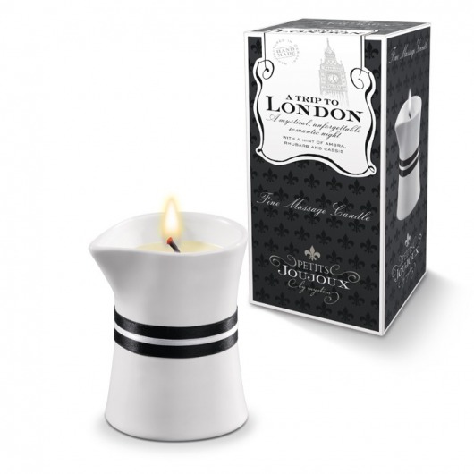 Массажное масло в виде малой свечи Petits Joujoux London с ароматом ревеня, амбры и чёрной смородины - MyStim - купить с доставкой во Владивостоке
