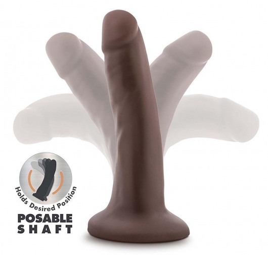 Коричневый фаллоимитатор-реалистик 5 Inch Posable Dildo - 13,9 см. - Blush Novelties