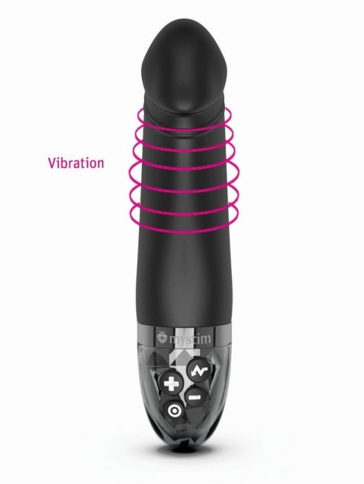 Черный вибратор с электростимуляцией Real Deal Neal - 16,5 см. - MyStim - купить с доставкой во Владивостоке
