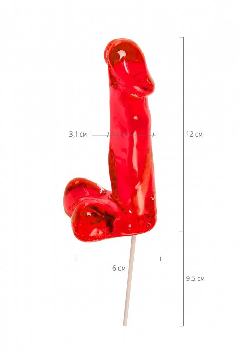 Красный леденец в форме члена со вкусом виски - 173 гр. - Sosuчki - купить с доставкой во Владивостоке