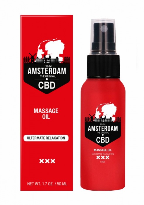 Стимулирующее массажное масло CBD from Amsterdam Massage Oil - 50 мл. - Shots Media BV - купить с доставкой во Владивостоке
