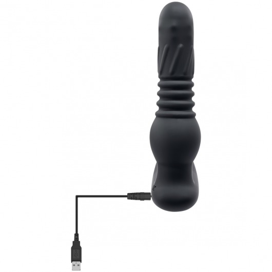 Черный массажер простаты Adams Warming   Rotating Prostate Thruster - 15,3 см. - Adam & Eve - во Владивостоке купить с доставкой