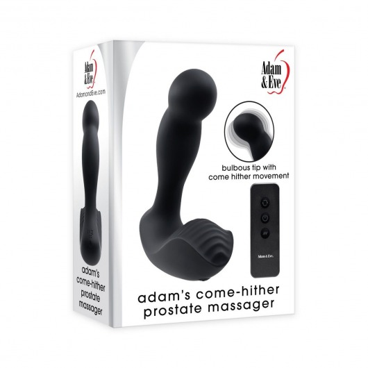 Черный массажер простаты Adams Come-Hither Prostate Massager - 13,5 см. - Adam & Eve - во Владивостоке купить с доставкой