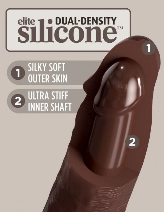 Коричневый фаллоимитатор-реалистик 11  Silicone Dual Density Cock - 29,5 см. - Pipedream