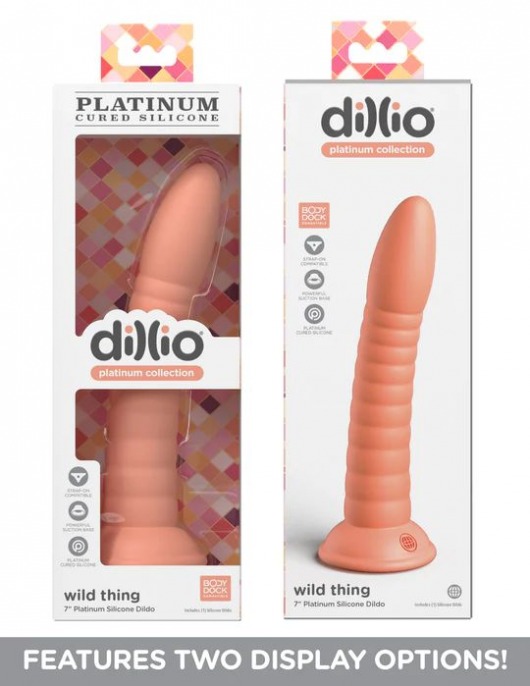 Телесный фаллоимитатор на присоске Wild Thing - 19,7 см. - Pipedream