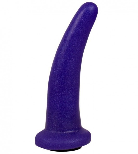 Фиолетовая гладкая изогнутая насадка-плаг - 13,3 см. - LOVETOY (А-Полимер) - купить с доставкой во Владивостоке